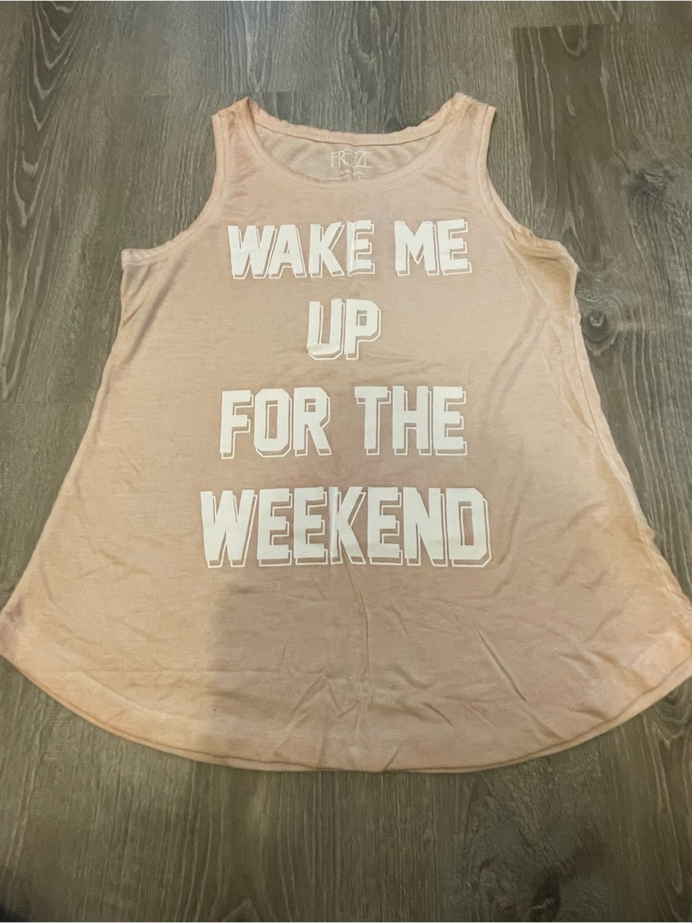Freeze~Wake Me Up For The Weekend~ Soft Fabric Tank Top: Size XL